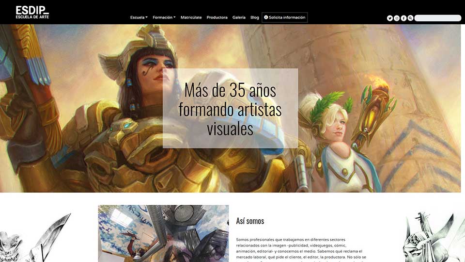 página web de la escuela esdip en madrid con matrícula online