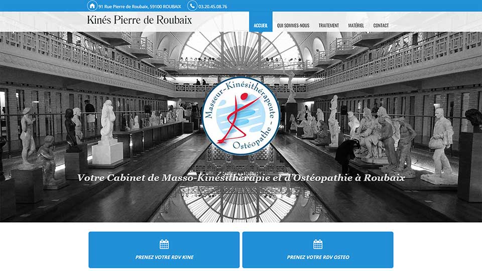 página web de salud centro kines pierre de roubaix en francia