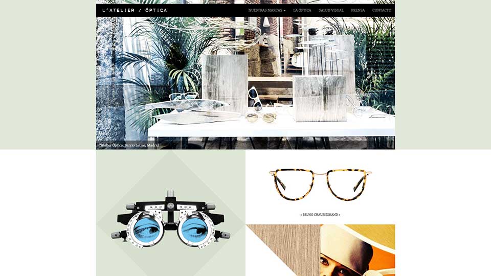 página web de diseño creativo atelier óptica en madrid