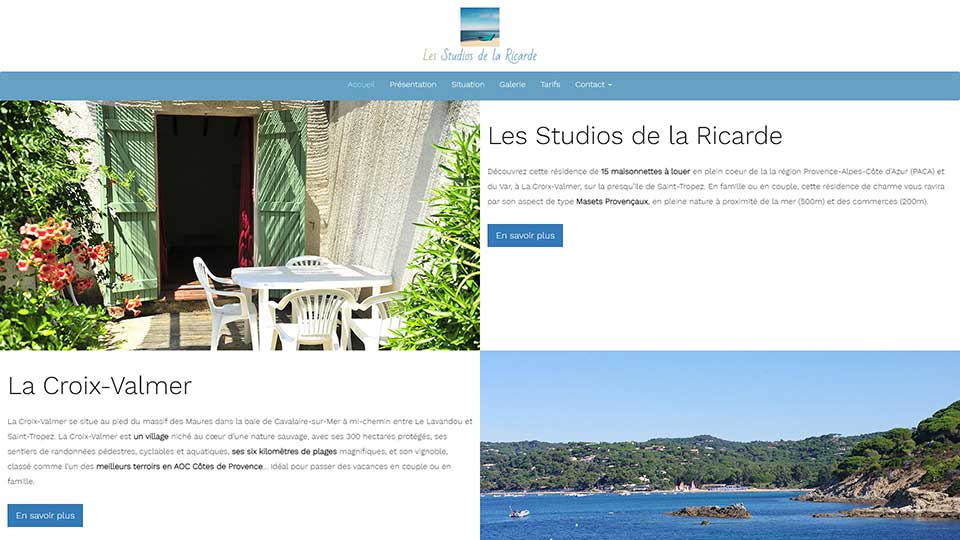 página web de turismo les studios de la ricarde en francia